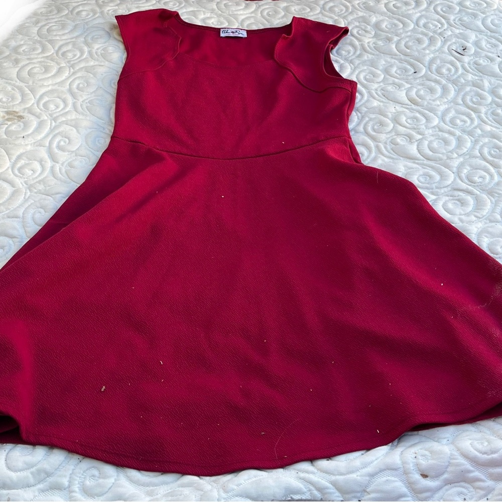Charming Red Kids Casual Dress